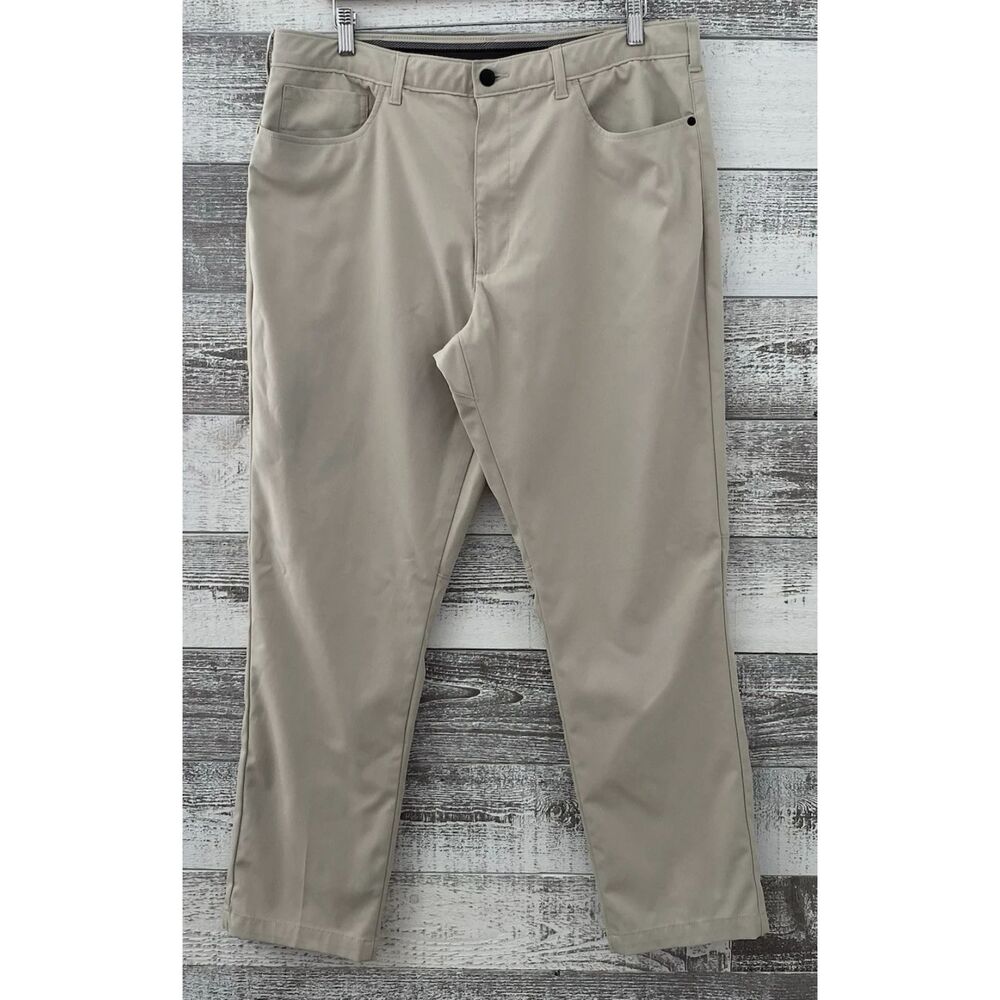 Lee Performance Series Straight Leg Pants Mens 38x32 Beige Lightweight Fit 38x31